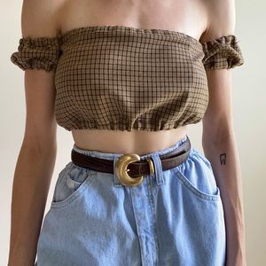 Vintage Brown Leather Belt